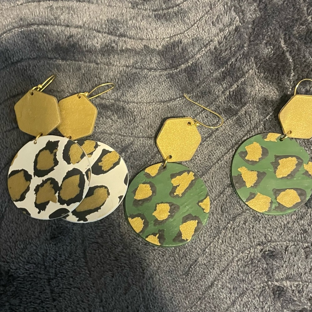 Leopard Print Dangle Earrings